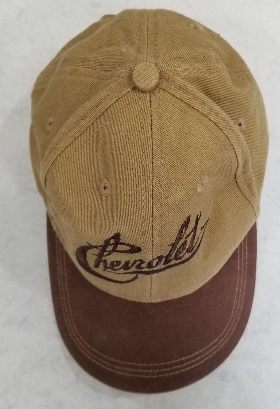 Chevrolet Hat Adjustable Men Brown Chevy Script Open Road Brands Cotton Casual - Picture 3 of 12